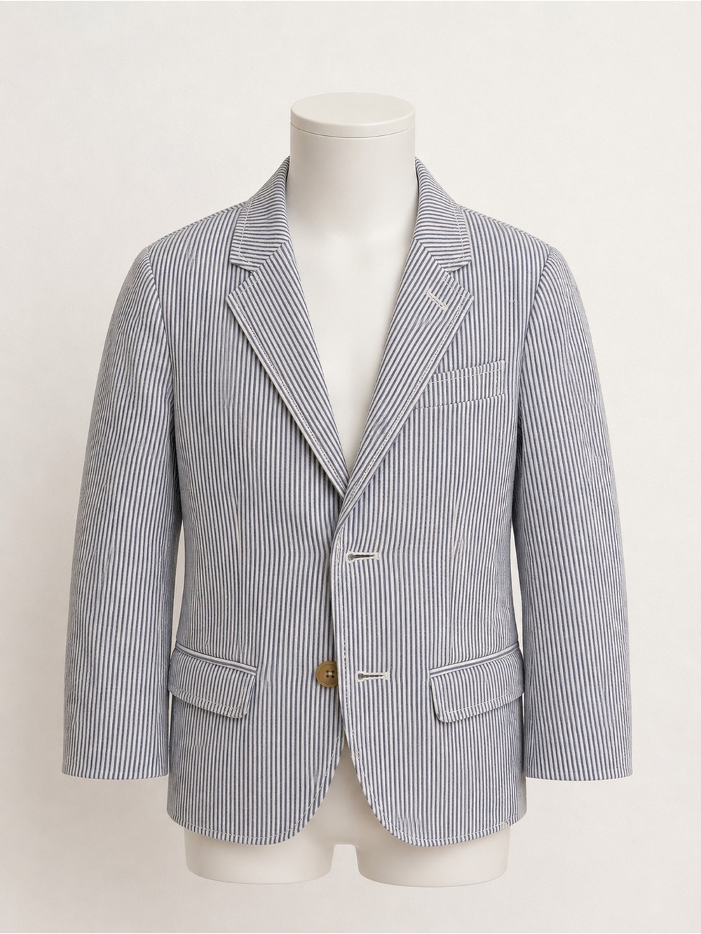 Crewcuts Blue and White Pinstripe Seersucker Blazer size 4-5